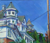 2.	View up Church, New Windsor (from life), oil on masonite, 12”x 14”, © 2011