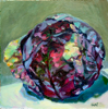 5.	Purple Cabbage 3 (from life), oil on masonite, 8” x 8”,  2009