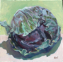 18.	Purple Cabbage 2 (from life), oil on masonite, 8” x 8”, © 2007
