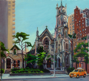 30.	St. Thomas More Church, NYC, oil on masonite, 12” x 13”, © 2007